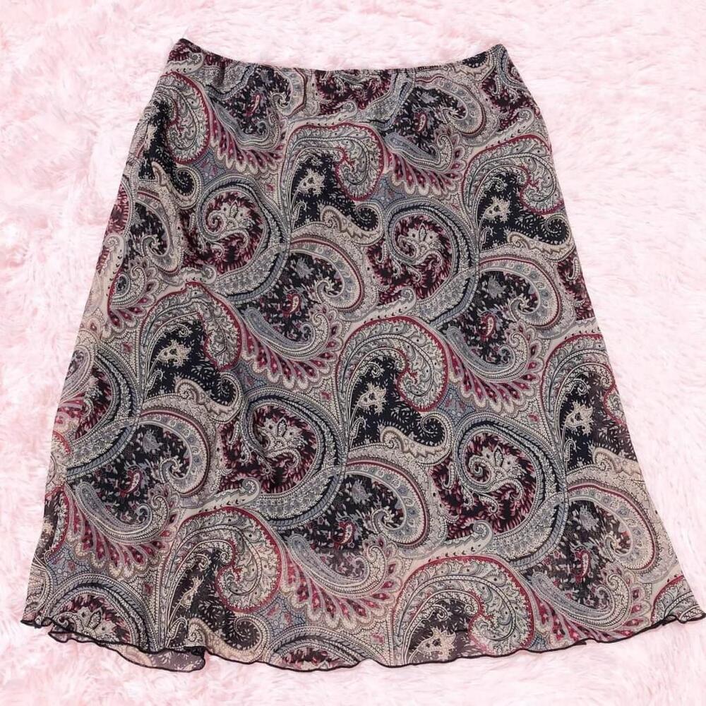 Vintage Believe in Yourself and You Can Do Anything Paisley Midi Skirt